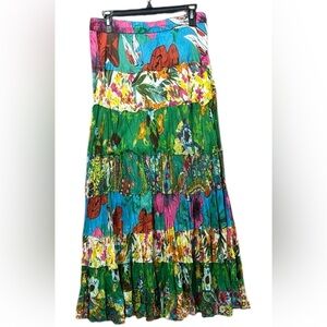 Boho Floral Maxi tiered skirt size medium